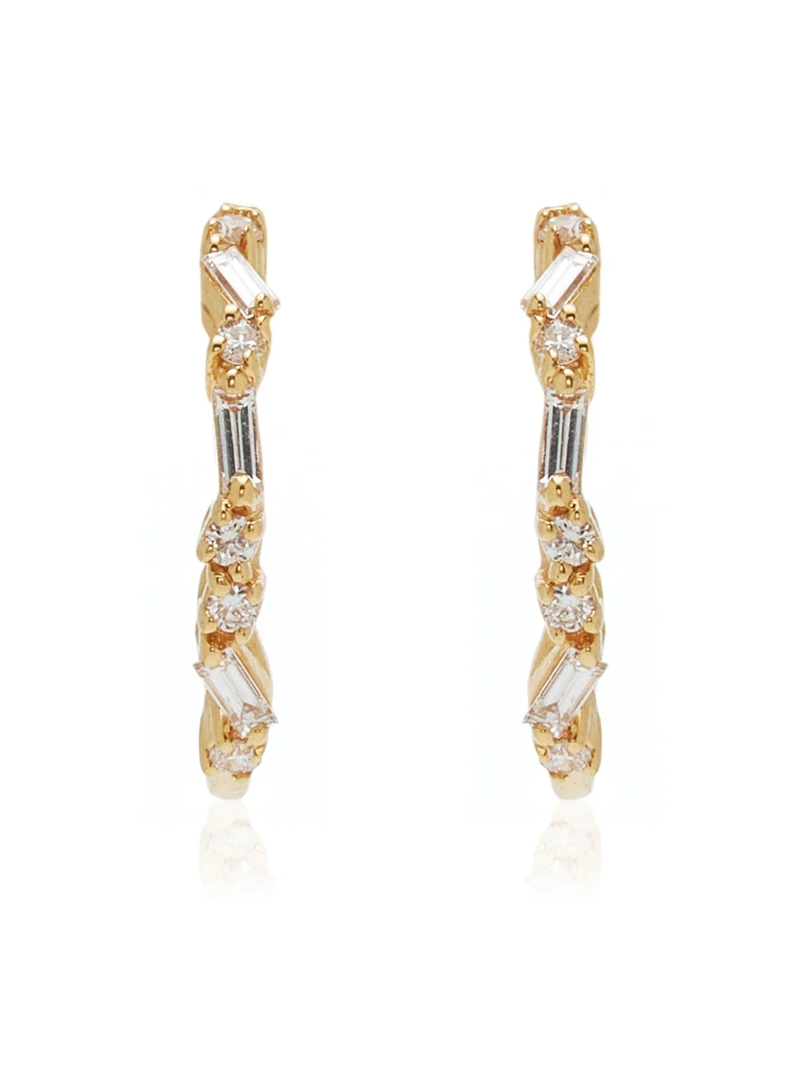 Classic 18K Yellow Gold Diamond Earrings