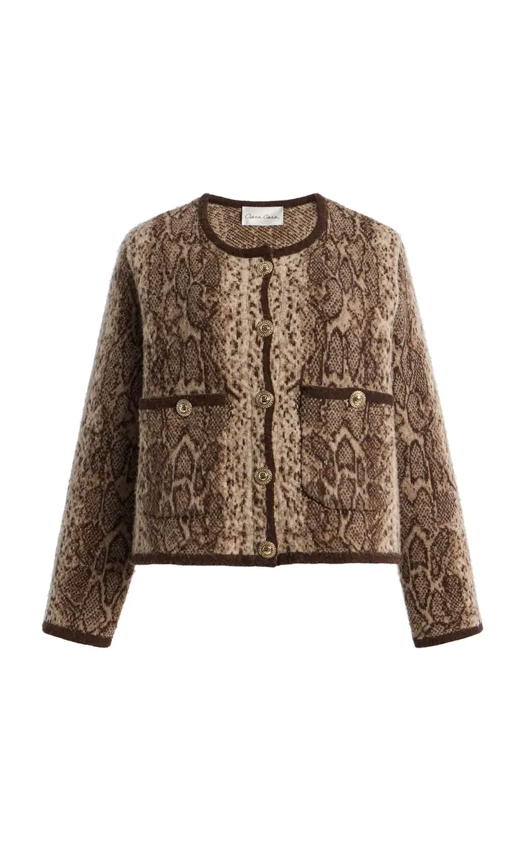 Cara Cara Bristol Snake-Print Wool Cardigan | Image 1 Cara Cara Bristol Snake-Print Wool Cardigan | Image 1