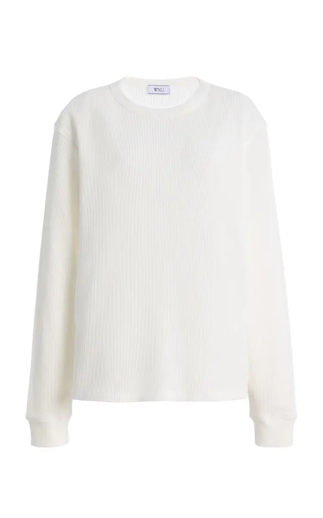 With Nothing Underneath Exclusive Bessette Waffled Cotton Top