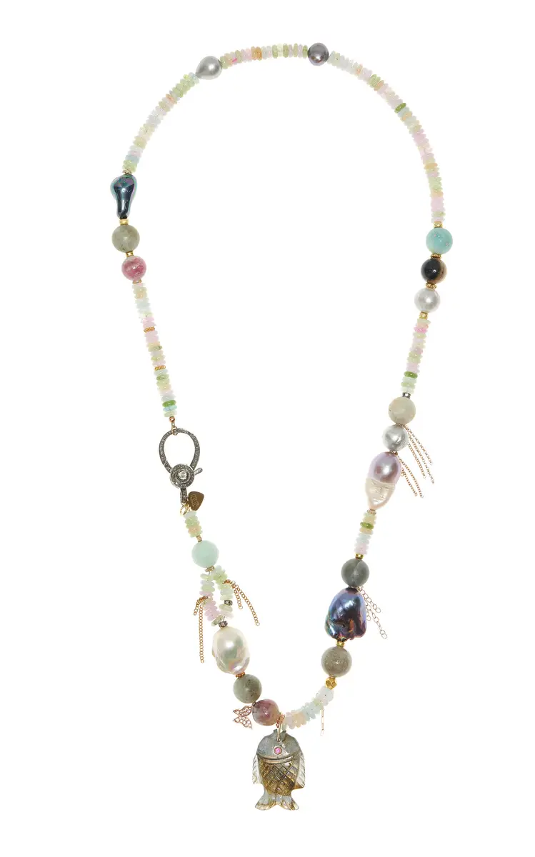 Joie DiGiovanni Pastel Cotton Candy Glow Fish Diamond Rockstar Necklace