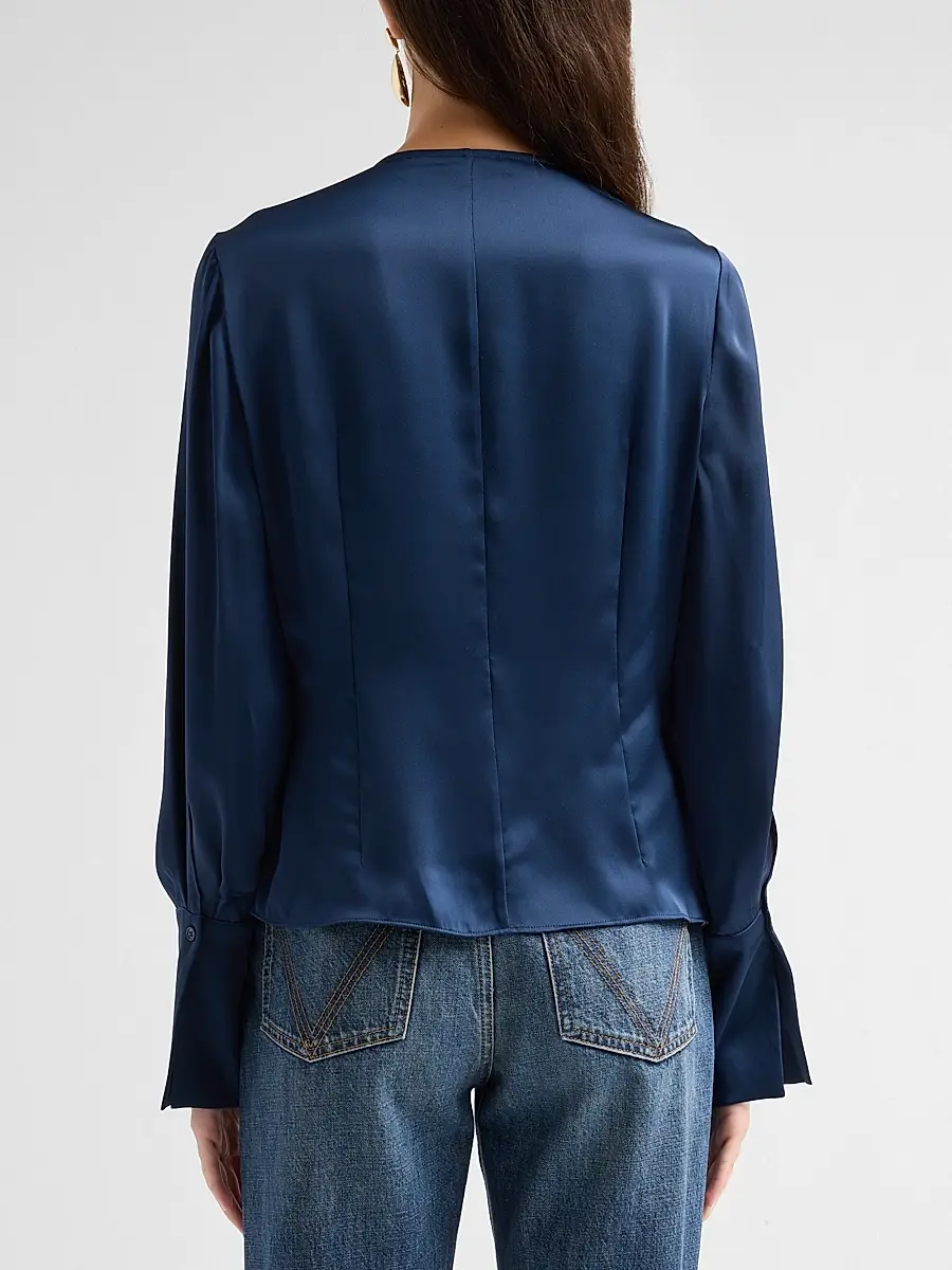 Favorite Daughter Women's The Romance Satin Pleated Top | Thumbnail 3 Favorite Daughter Women's The Romance Satin Pleated Top | Thumbnail 3