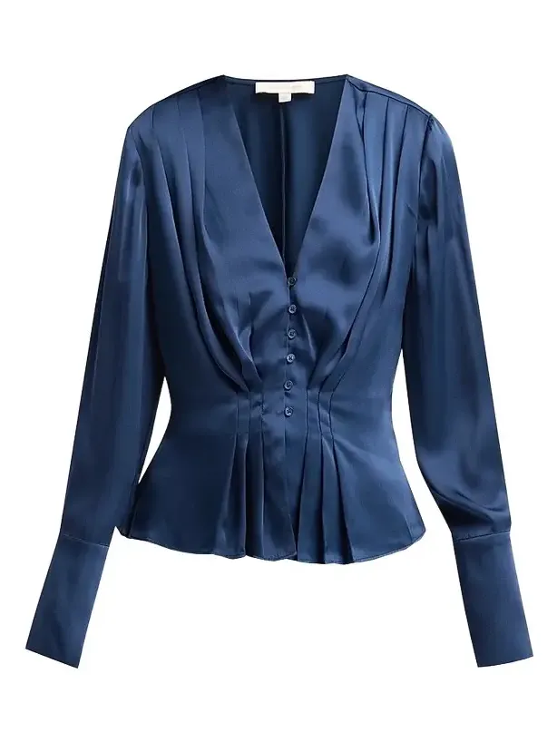 Women's The Romance Satin Pleated Top Women's The Romance Satin Pleated Top