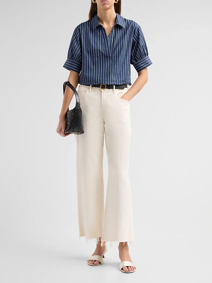 Frame Women's The Popover Striped Cotton Top | Thumbnail 2 Frame Women's The Popover Striped Cotton Top | Thumbnail 2