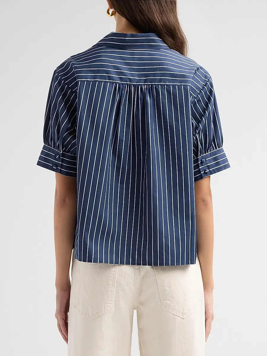 Frame Women's The Popover Striped Cotton Top | Thumbnail 3 Frame Women's The Popover Striped Cotton Top | Thumbnail 3
