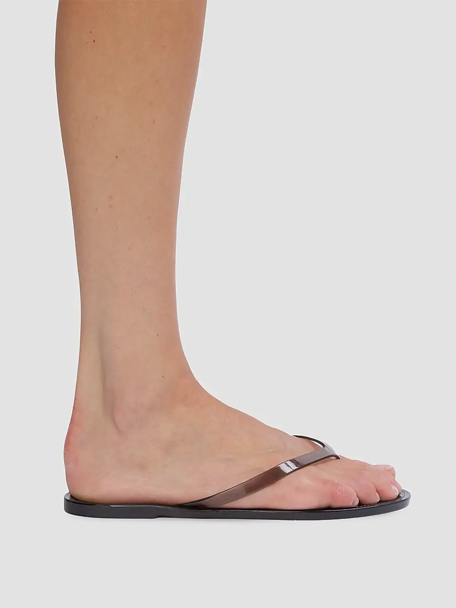 Black Suede Studio Women's Crystal PVC Flip Flops | Thumbnail 3 Black Suede Studio Women's Crystal PVC Flip Flops | Thumbnail 3