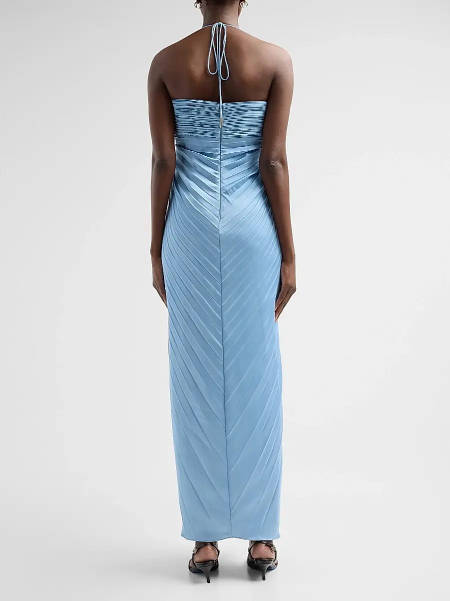 Amur Women's Ionea Pleated Halterneck Gown | Thumbnail 3 Amur Women's Ionea Pleated Halterneck Gown | Thumbnail 3