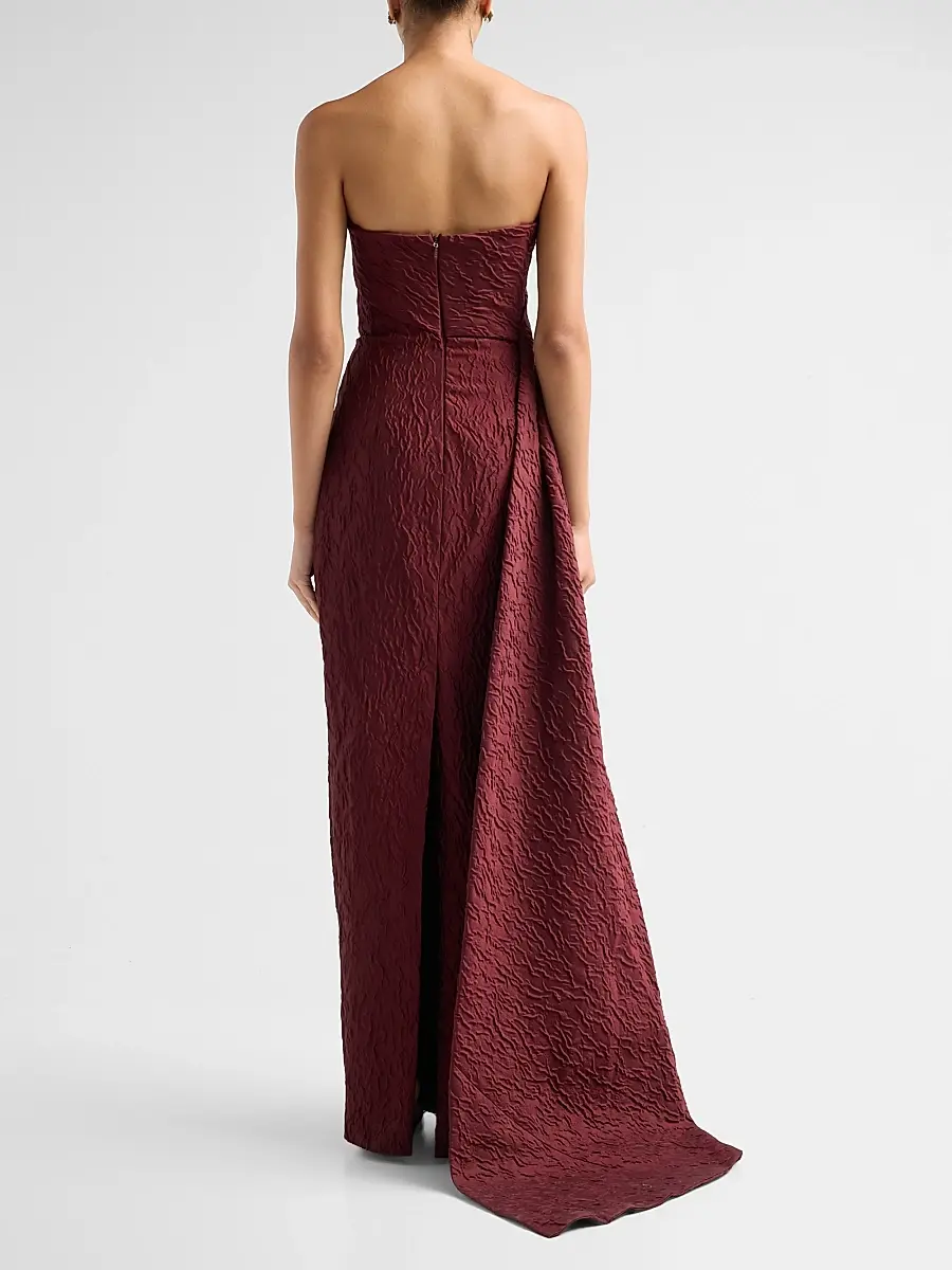 MONIQUE LHUILLIER Women's Floral-Sequined Strapless Column Gown | Thumbnail 3 MONIQUE LHUILLIER Women's Floral-Sequined Strapless Column Gown | Thumbnail 3