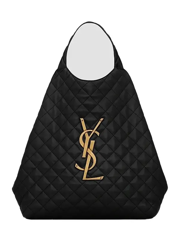 Women's Icare Maxi Shopping Bag In Quilted Lambskin - Black