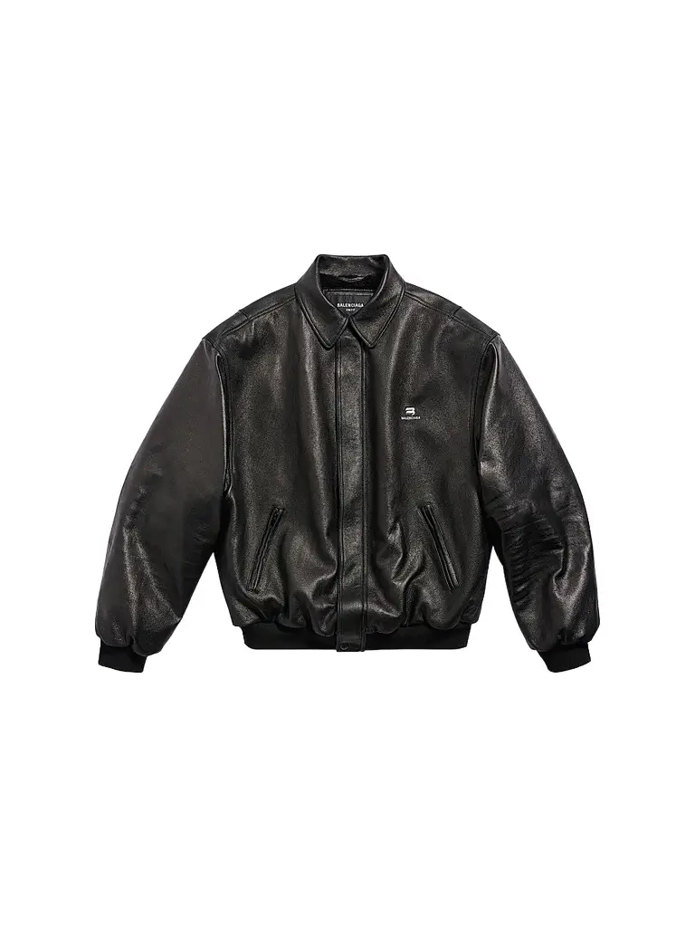 Balenciaga Men's Sporty B Shearling Jacket - Black | Image 1 Balenciaga Men's Sporty B Shearling Jacket - Black | Image 1