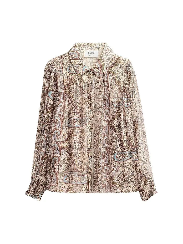 ba & sh Women's Cleo Paisley Print Shirt - Bleu | Image 1 ba & sh Women's Cleo Paisley Print Shirt - Bleu | Image 1