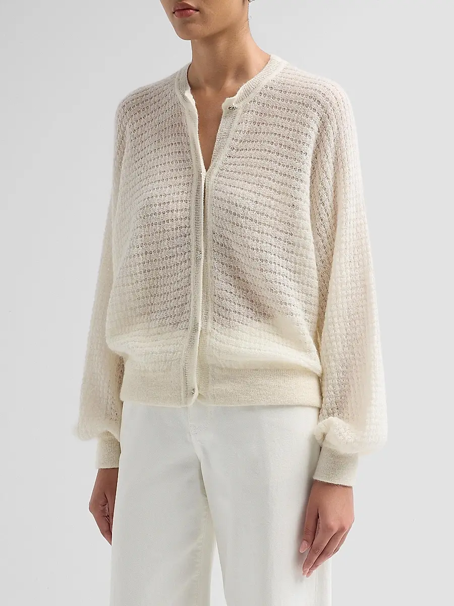Ba&sh Women's Isolar Pointelle-Knit Cardigan | Thumbnail 4 Ba&sh Women's Isolar Pointelle-Knit Cardigan | Thumbnail 4