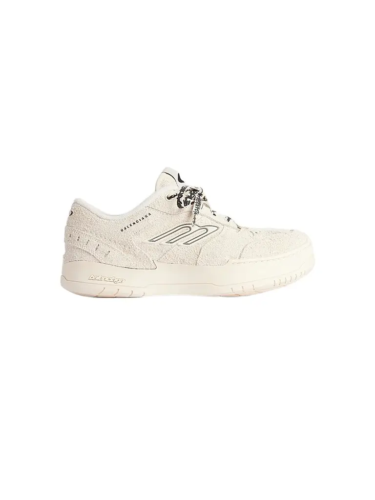 Balenciaga Women's Hamptons Suede Platform Sneakers - Beige Black | Image 1 Balenciaga Women's Hamptons Suede Platform Sneakers - Beige Black | Image 1