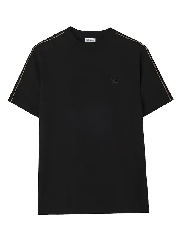 Men's Seth Check Piping Cotton Crewneck T-Shirt