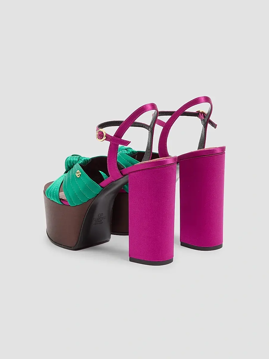 Valentino Women's 125MM Sandals with Crasher Platform in Satin - Multicolored | Thumbnail 3 Valentino Women's 125MM Sandals with Crasher Platform in Satin - Multicolored | Thumbnail 3