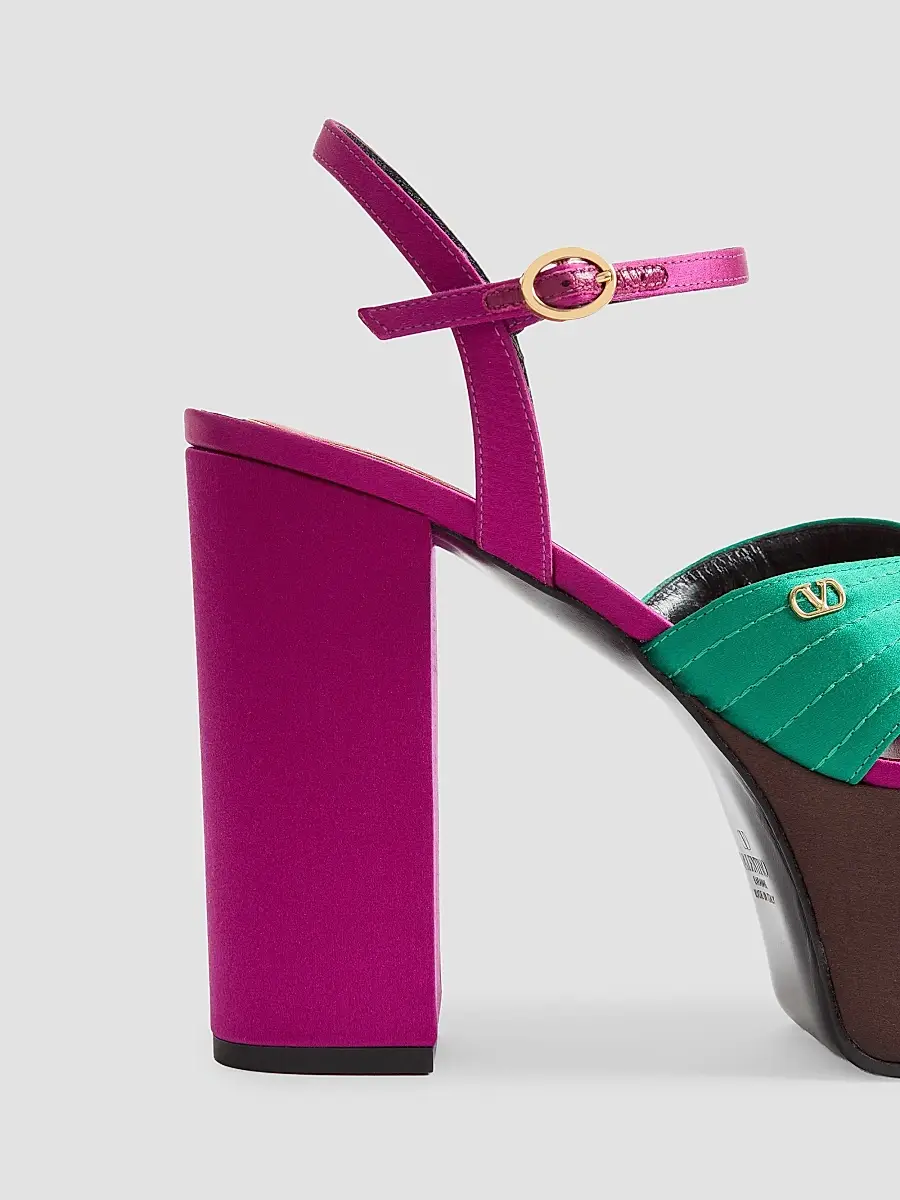 Valentino Women's 125MM Sandals with Crasher Platform in Satin - Multicolored | Thumbnail 6 Valentino Women's 125MM Sandals with Crasher Platform in Satin - Multicolored | Thumbnail 6