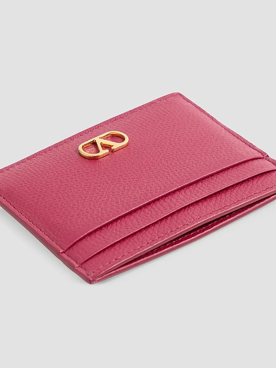 Valentino Women's VLogo Signature Grainy Calfskin Card Holder | Thumbnail 4 Valentino Women's VLogo Signature Grainy Calfskin Card Holder | Thumbnail 4