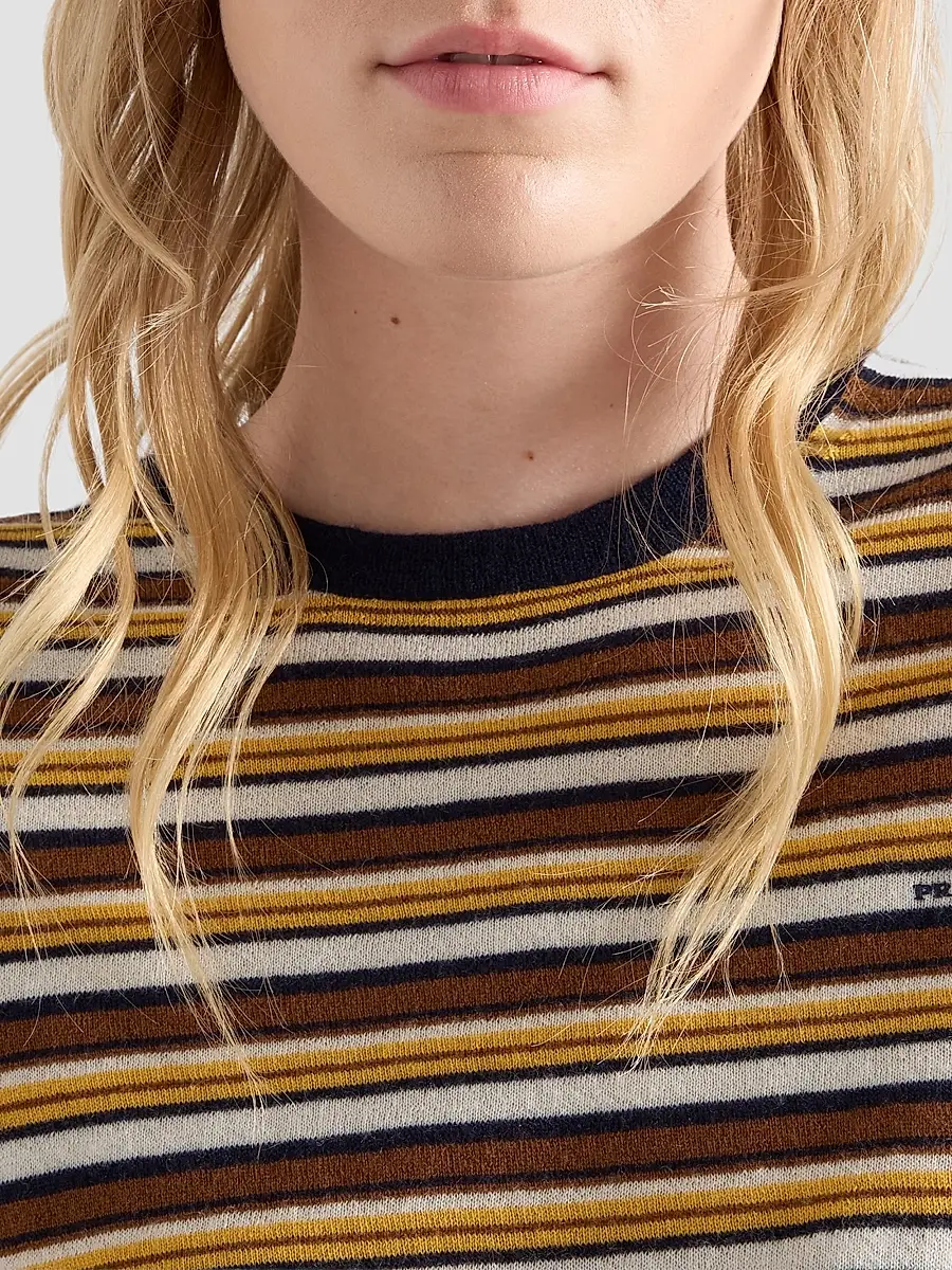 Prada Women's Short-Sleeved Striped Cashmere Sweater | Thumbnail 6