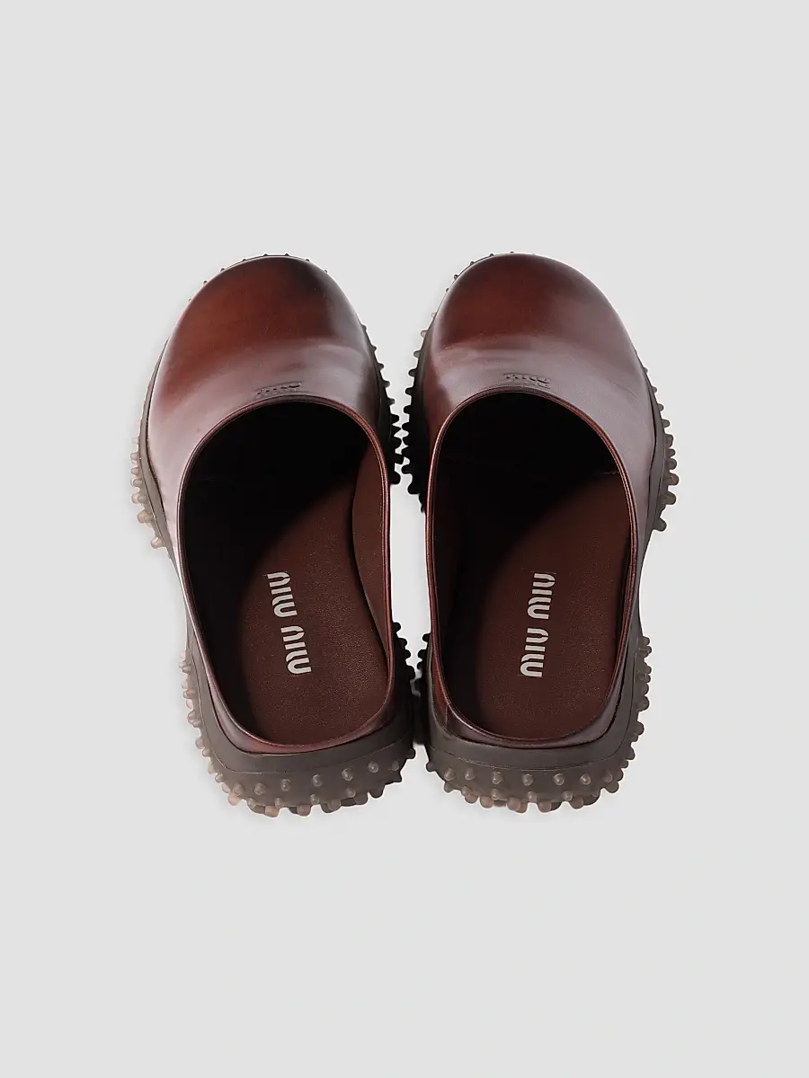 Miu Miu Women's Leather Mules | Thumbnail 3 Miu Miu Women's Leather Mules | Thumbnail 3