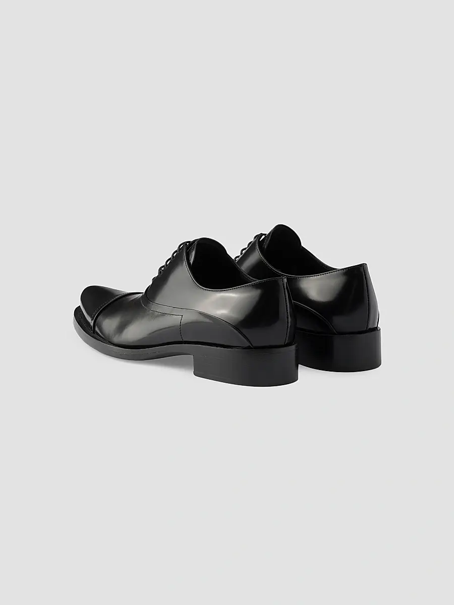 Prada Women's Brushed Leather Lace-Up Oxford Shoes | Thumbnail 3 Prada Women's Brushed Leather Lace-Up Oxford Shoes | Thumbnail 3
