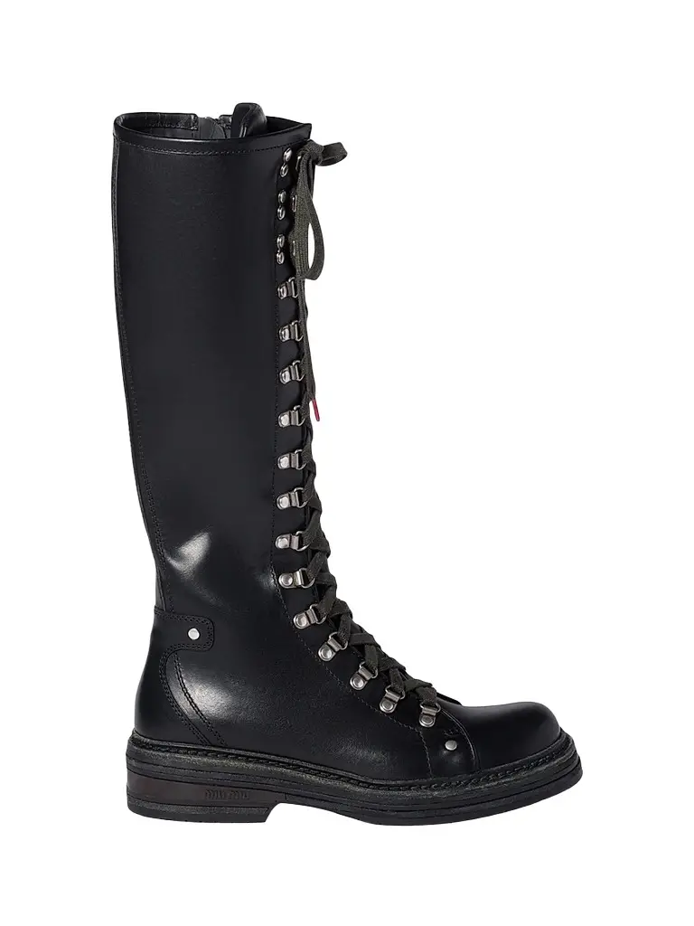 Miu Miu Women's Leather Boots - Black | Image 1 Miu Miu Women's Leather Boots - Black | Image 1