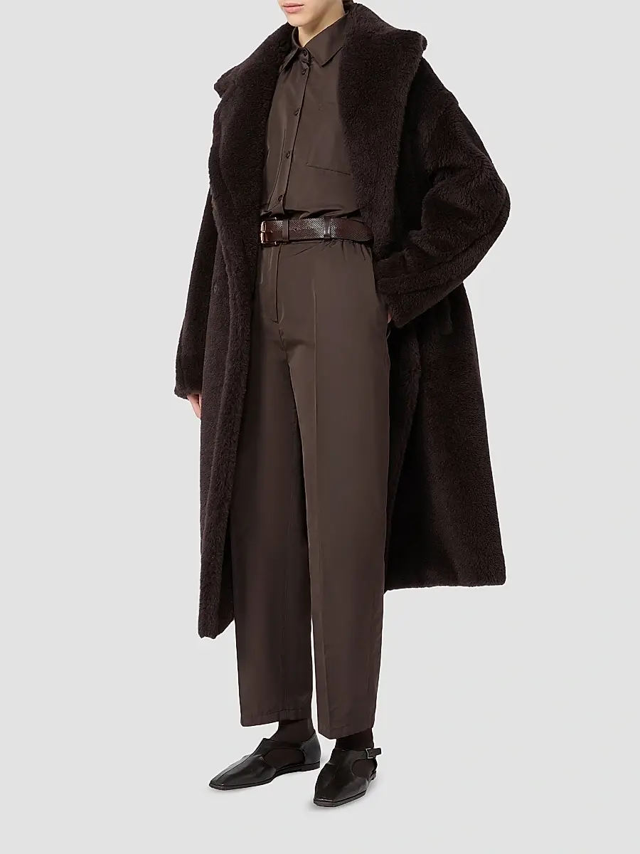 Max Mara Women's Teddy Bear Icon Coat in Alpaca and Wool - Dark Brown | Thumbnail 2 Max Mara Women's Teddy Bear Icon Coat in Alpaca and Wool - Dark Brown | Thumbnail 2