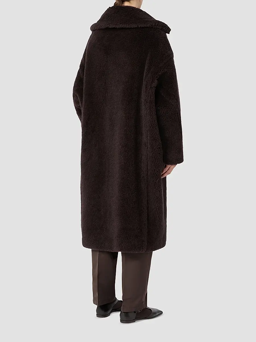 Max Mara Women's Teddy Bear Icon Coat in Alpaca and Wool - Dark Brown | Thumbnail 4 Max Mara Women's Teddy Bear Icon Coat in Alpaca and Wool - Dark Brown | Thumbnail 4
