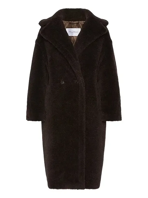 Women's Teddy Bear Icon Coat in Alpaca and Wool - Dark Brown Women's Teddy Bear Icon Coat in Alpaca and Wool - Dark Brown