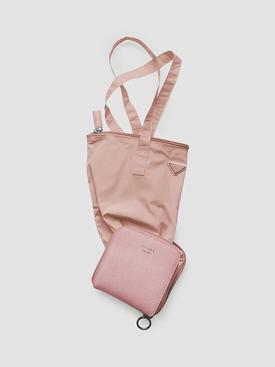 Prada Women's Saffiano Leather Pendant with Re-Nylon Tote Bag | Thumbnail 3 Prada Women's Saffiano Leather Pendant with Re-Nylon Tote Bag | Thumbnail 3