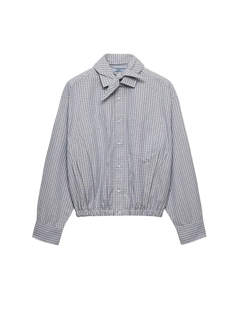 Prada Women's Madras Fabric Shirt - Beige Multicolor - Size 12 | Image 1 Prada Women's Madras Fabric Shirt - Beige Multicolor - Size 12 | Image 1