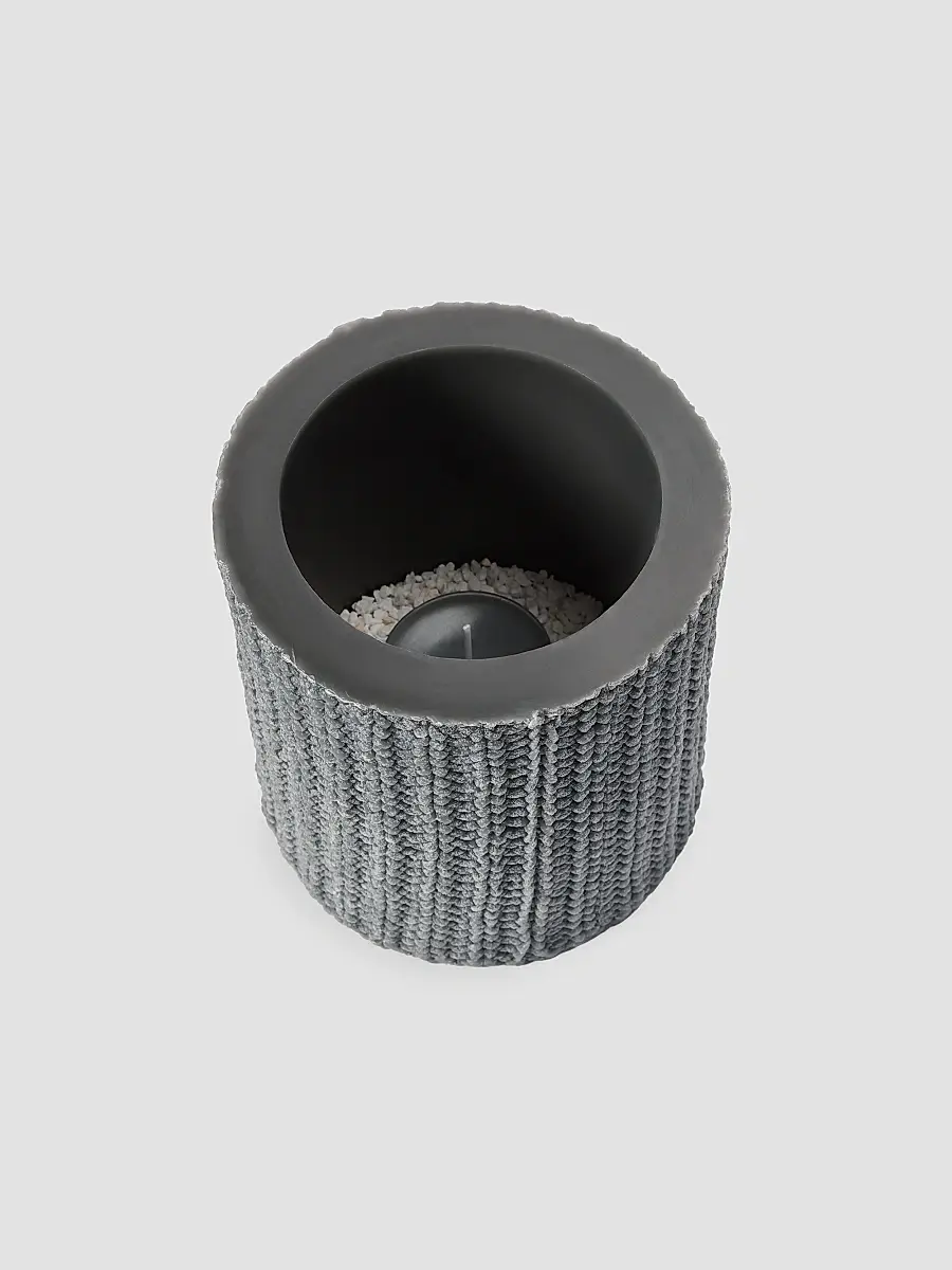 Brunello Cucinelli Large Wax Lantern with English Rib Knit Effect | Thumbnail 2 Brunello Cucinelli Large Wax Lantern with English Rib Knit Effect | Thumbnail 2