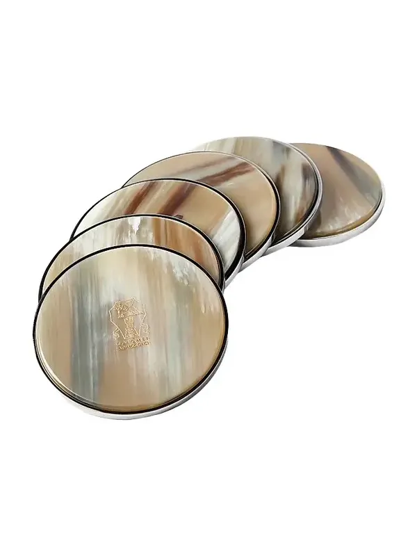 Brunello Cucinelli Six Piece Buffalo Horn Coaster Set