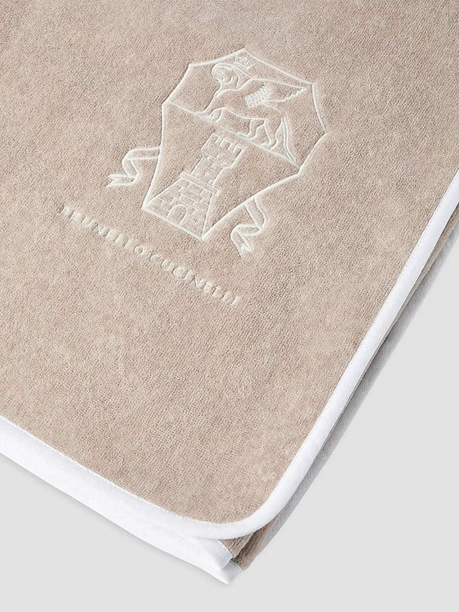 Brunello Cucinelli Cotton Terrycloth Towel with Embroidery - Beige | Thumbnail 2