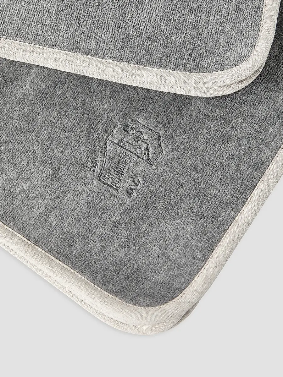 Brunello Cucinelli 2 Piece Cotton Terrycloth Bath Towel Set with Embroidery - Dark Grey | Thumbnail 3 Brunello Cucinelli 2 Piece Cotton Terrycloth Bath Towel Set with Embroidery - Dark Grey | Thumbnail 3