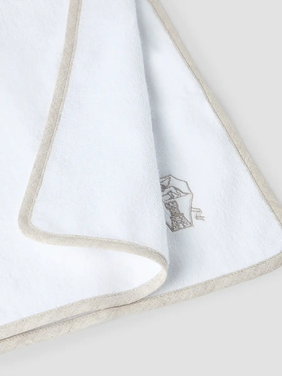 Brunello Cucinelli 2 Piece Cotton Terrycloth Hand Towel Set with Embroidery - White | Thumbnail 2 Brunello Cucinelli 2 Piece Cotton Terrycloth Hand Towel Set with Embroidery - White | Thumbnail 2