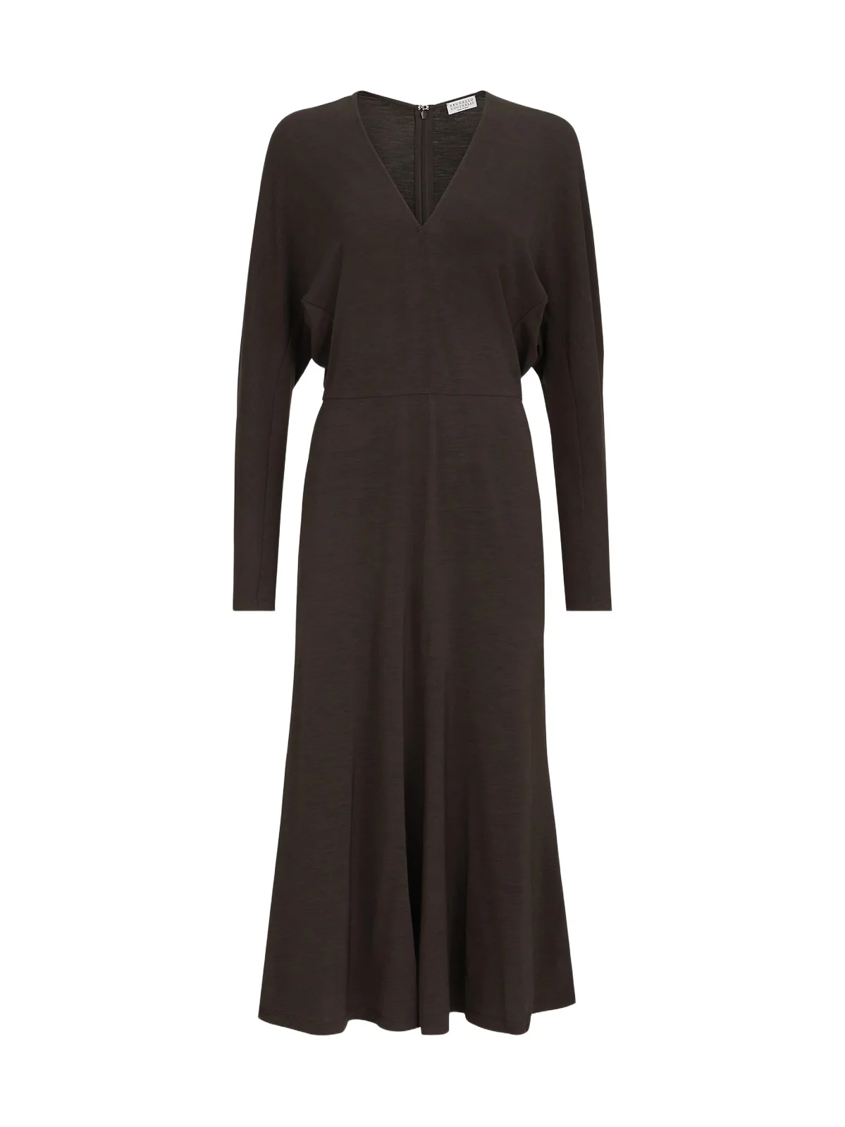 Women's Techno Wool Jersey Dress with Monili - Coffee Women's Techno Wool Jersey Dress with Monili - Coffee