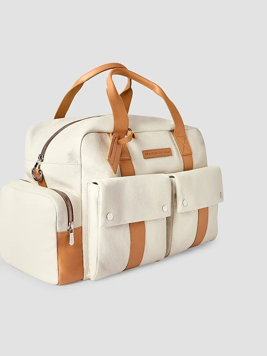 Brunello Cucinelli Men's Grained Calfskin Leisure Bag | Thumbnail 3 Brunello Cucinelli Men's Grained Calfskin Leisure Bag | Thumbnail 3