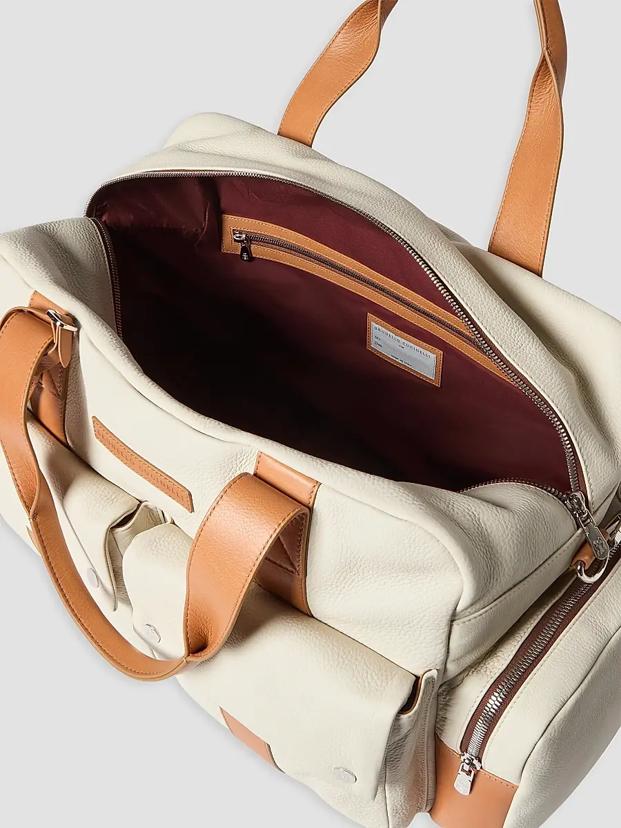 Brunello Cucinelli Men's Grained Calfskin Leisure Bag | Thumbnail 4 Brunello Cucinelli Men's Grained Calfskin Leisure Bag | Thumbnail 4