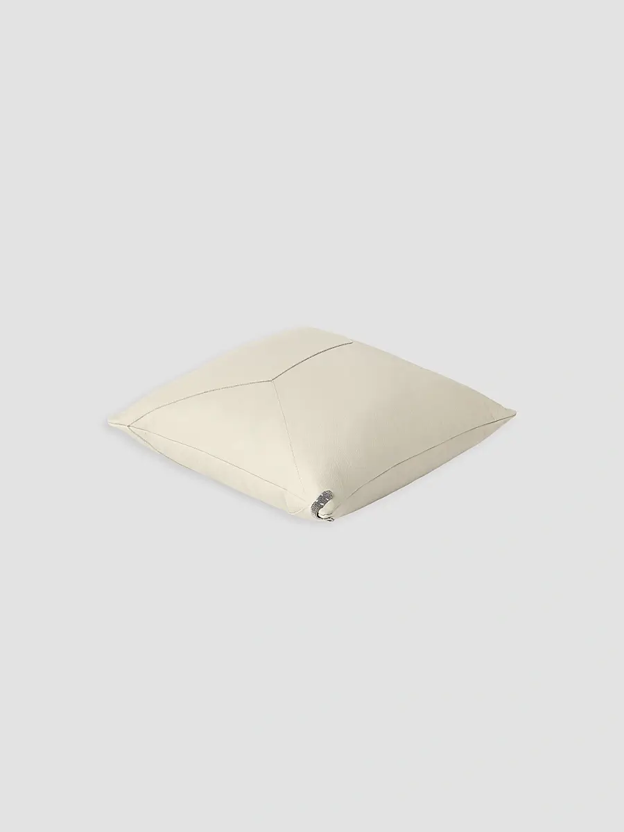 Brunello Cucinelli Grained Leather Cushion with Monili - Ivory | Thumbnail 2