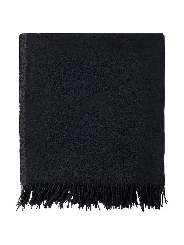 Brunello Cucinelli Cashmere Travel Throw with Selvedge and Fringe - Cobalt