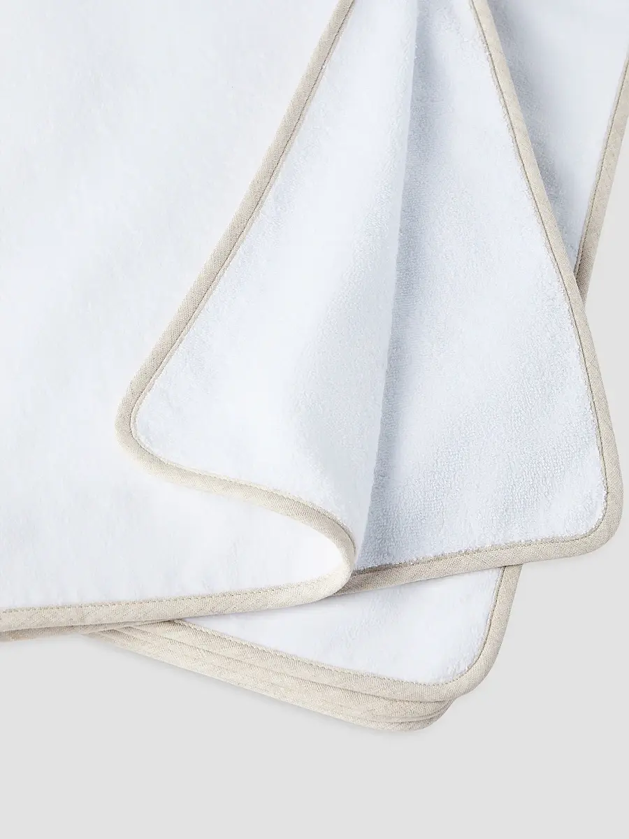 Brunello Cucinelli 2 Piece Cotton Terrycloth Bath Towel Set with Embroidery - White | Thumbnail 2 Brunello Cucinelli 2 Piece Cotton Terrycloth Bath Towel Set with Embroidery - White | Thumbnail 2