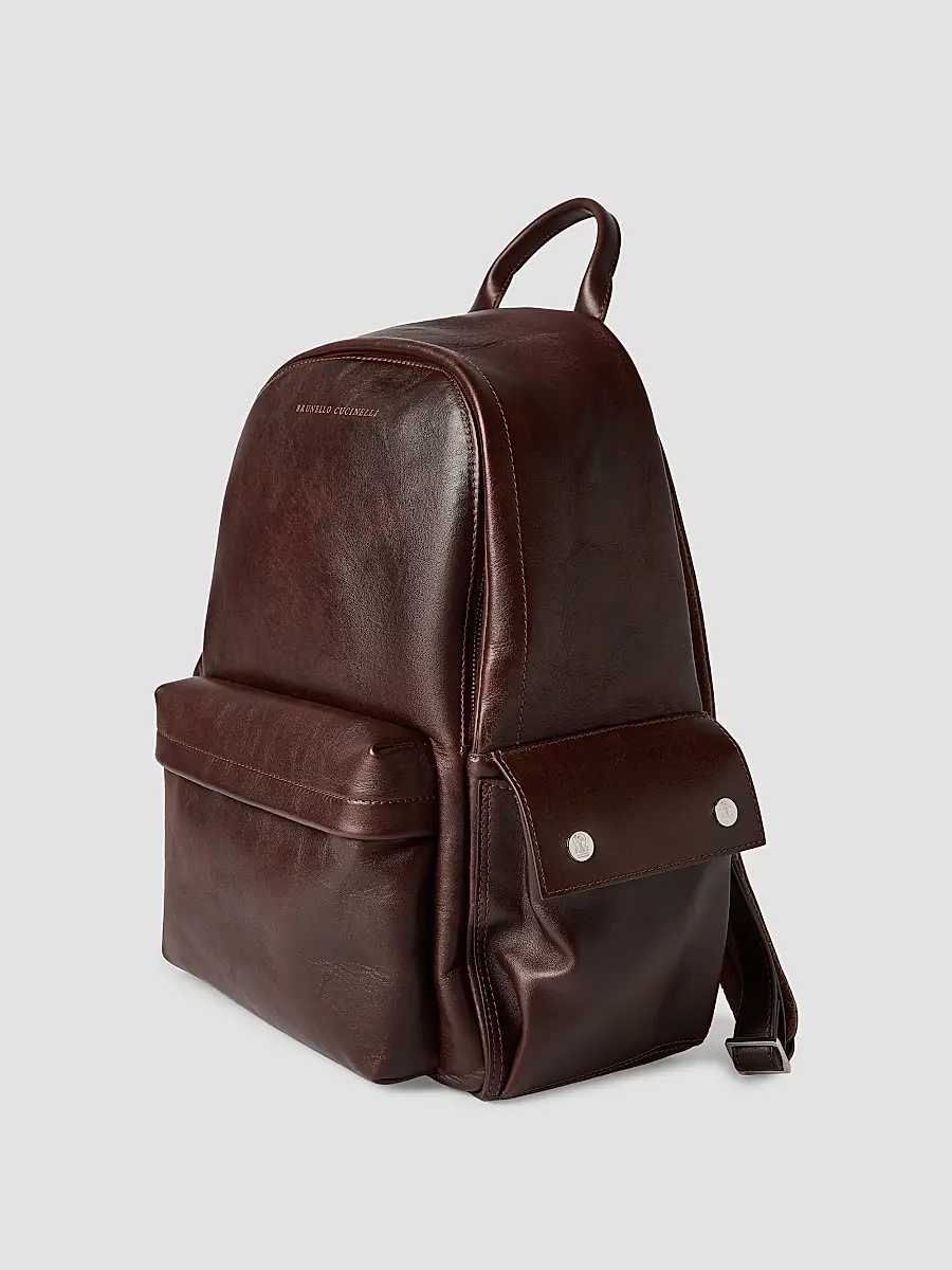 Brunello Cucinelli Men's Calfskin Travel Backpack | Thumbnail 3