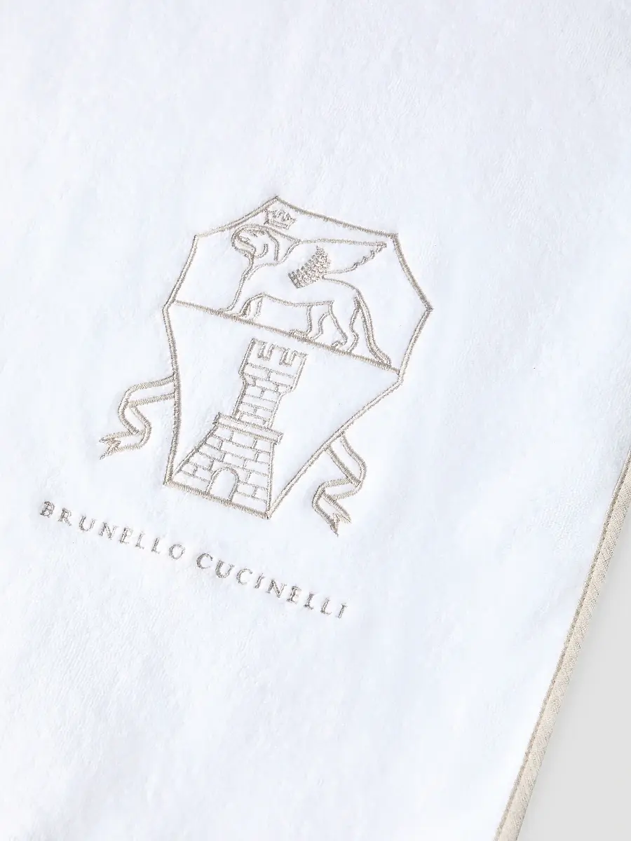 Brunello Cucinelli Cotton Terrycloth Towel with Embroidery - White | Thumbnail 2