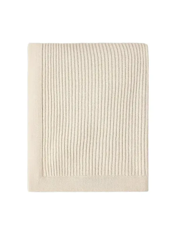 Brunello Cucinelli Cashmere Half English Rib Knit Throw
