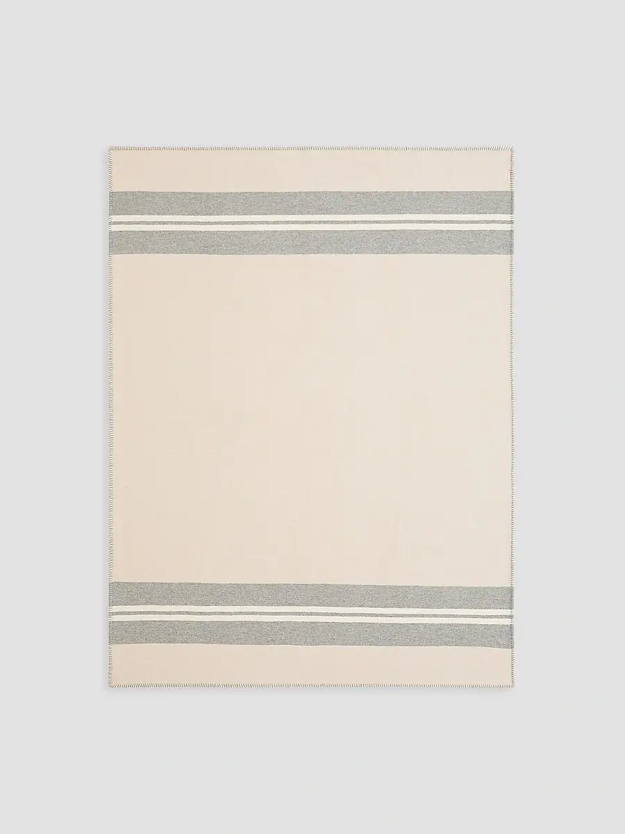 Brunello Cucinelli Cashmere Regimental Stripe Double Knit Throw | Thumbnail 2 Brunello Cucinelli Cashmere Regimental Stripe Double Knit Throw | Thumbnail 2