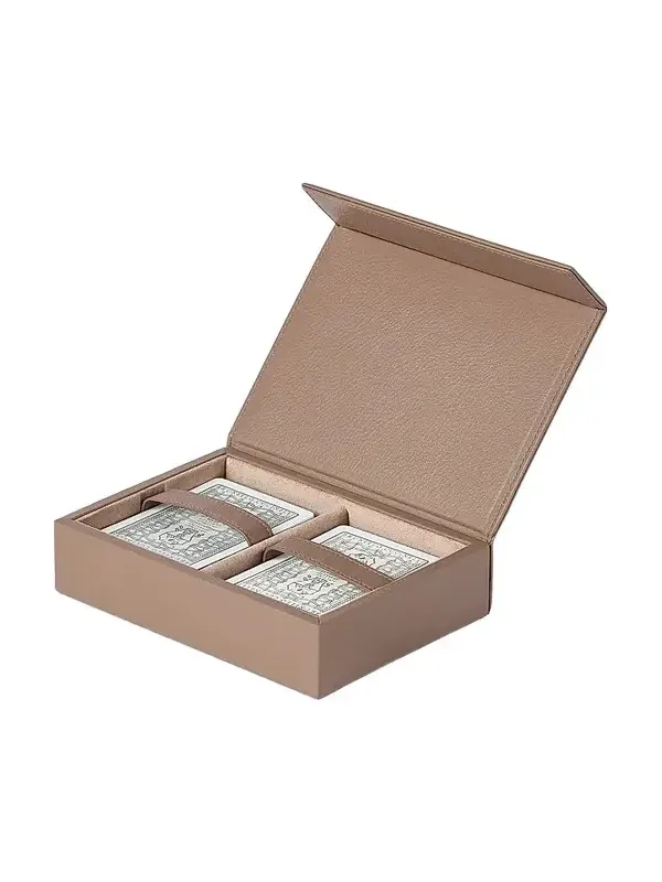 Brunello Cucinelli Playing Cards Set with Leather Case - Brown