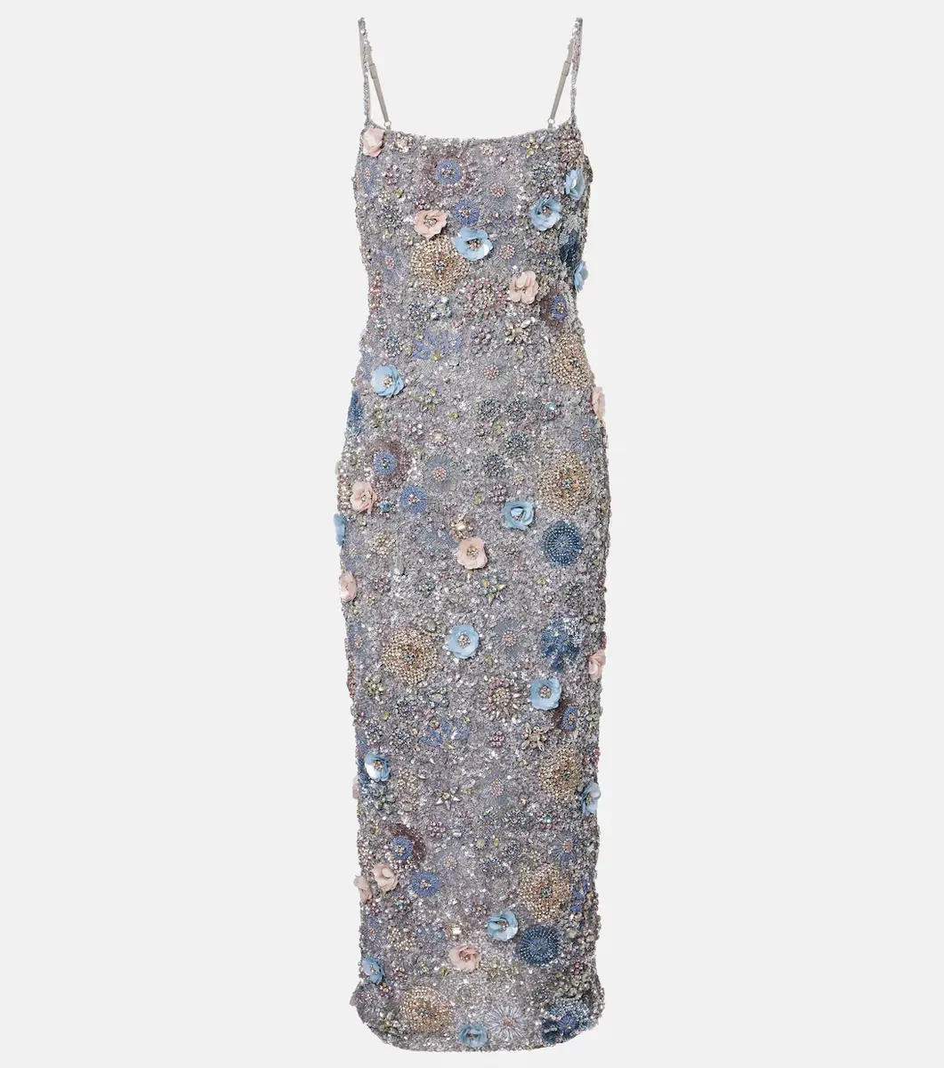 RACHEL GILBERT Embellished floral-appliqué midi dress | Thumbnail 2 RACHEL GILBERT Embellished floral-appliqué midi dress | Thumbnail 2
