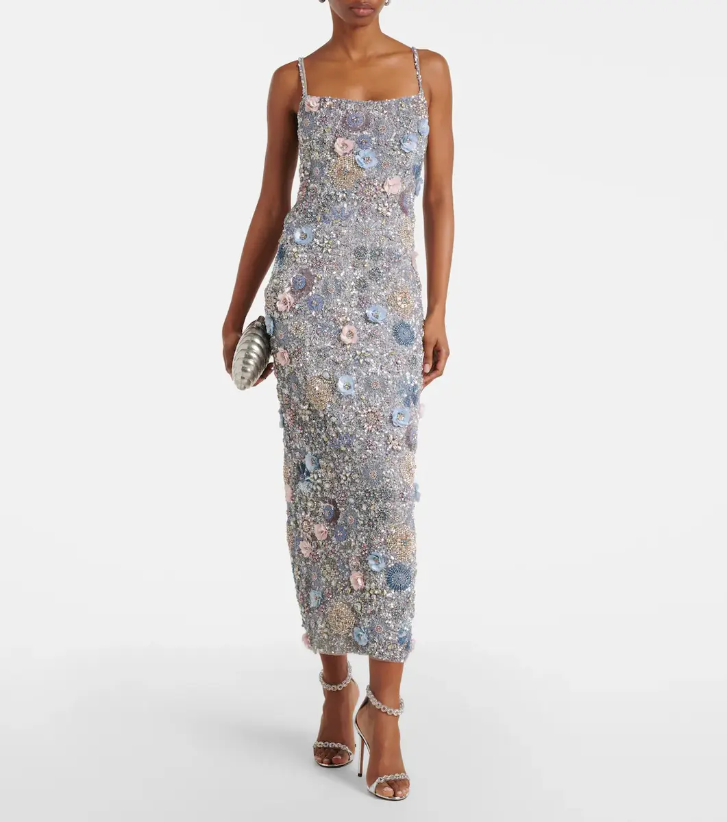 RACHEL GILBERT Embellished floral-appliqué midi dress | Thumbnail 3 RACHEL GILBERT Embellished floral-appliqué midi dress | Thumbnail 3