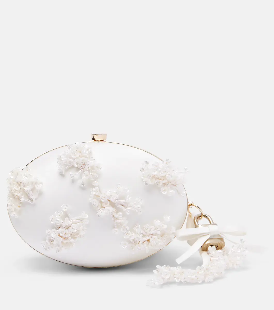 Self-Portrait Oval Small embellished satin clutch | Thumbnail 2 Self-Portrait Oval Small embellished satin clutch | Thumbnail 2
