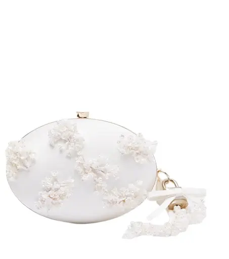 Self-Portrait Oval Small embellished satin clutch | Image 1 Self-Portrait Oval Small embellished satin clutch | Image 1