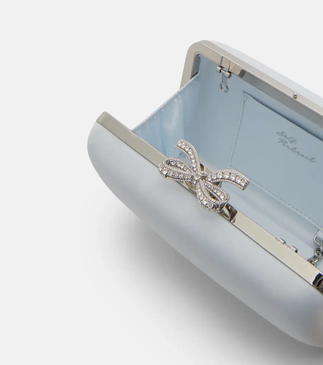 Self-Portrait Bow embellished satin clutch | Thumbnail 4 Self-Portrait Bow embellished satin clutch | Thumbnail 4